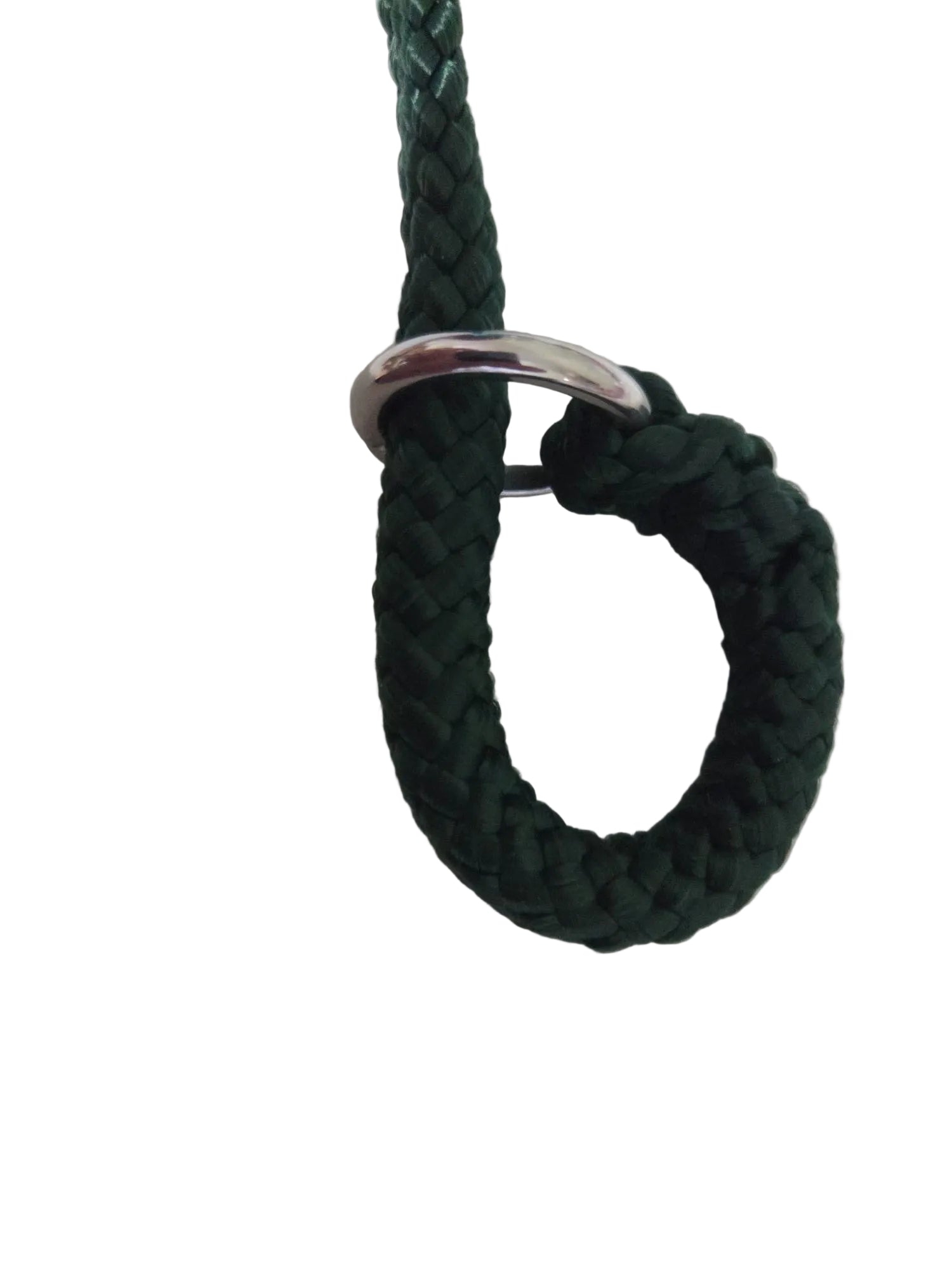 ProTrain Braided Slip Lead detail — hand-spliced rope and stainless steel O-ring