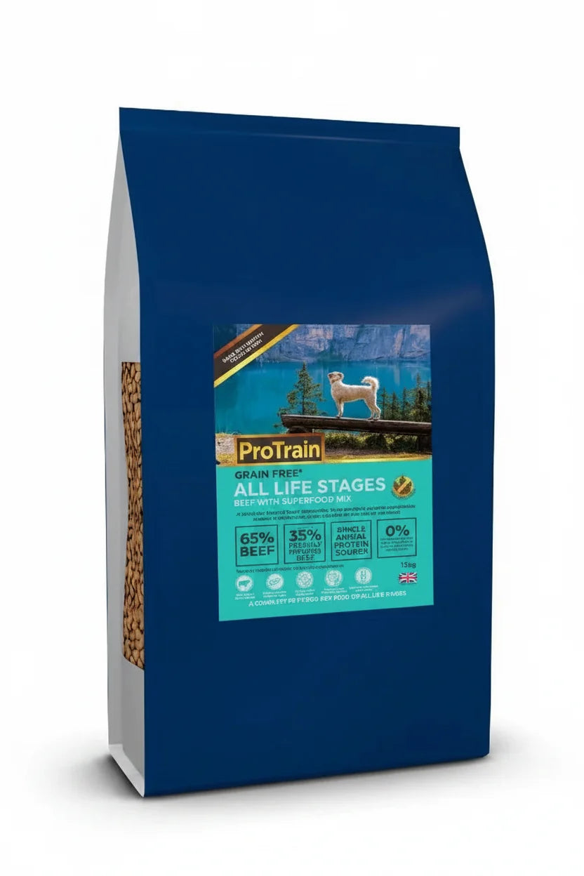 ProTrain All Life Stages Grain Free Grass Fed Angus Beef Dry Dog Food (Made in UK)