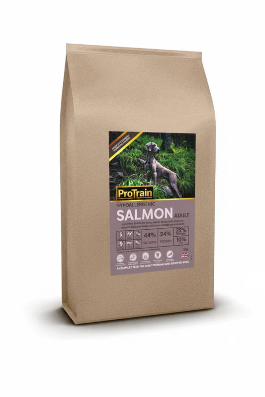 ProTrain Hypoallergenic Salmon Dry Dog Food – Single Protein, Grain-Sensitive & Sensitive Skin Formula (Made in UK)